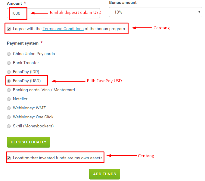 Cara deposit tickmill